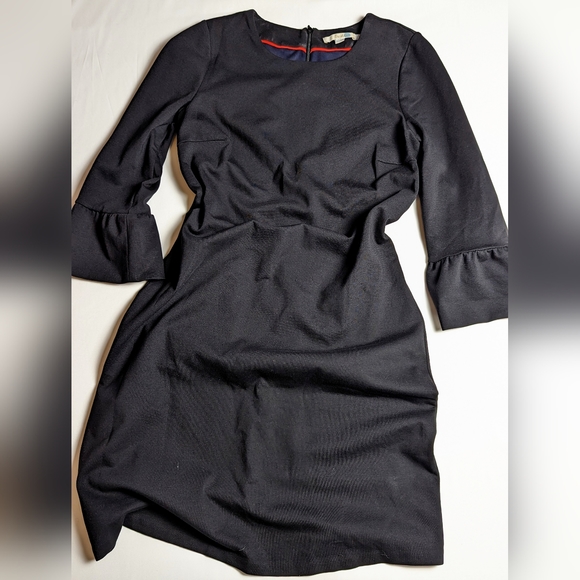 Boden Bell Sleeve Dress, US Size 8, Zip Up, Black, Sheath - Picture 3 of 8